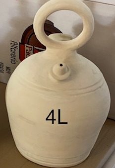 BOTIJO DE BARRO BLANCO Nº2 4,25L.