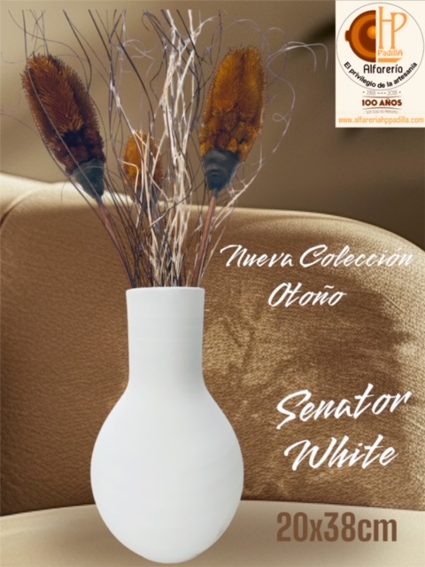 JARRON SENATOR WHITE 20X38CM 1 JARRON SENATOR WHITE 20X38CM